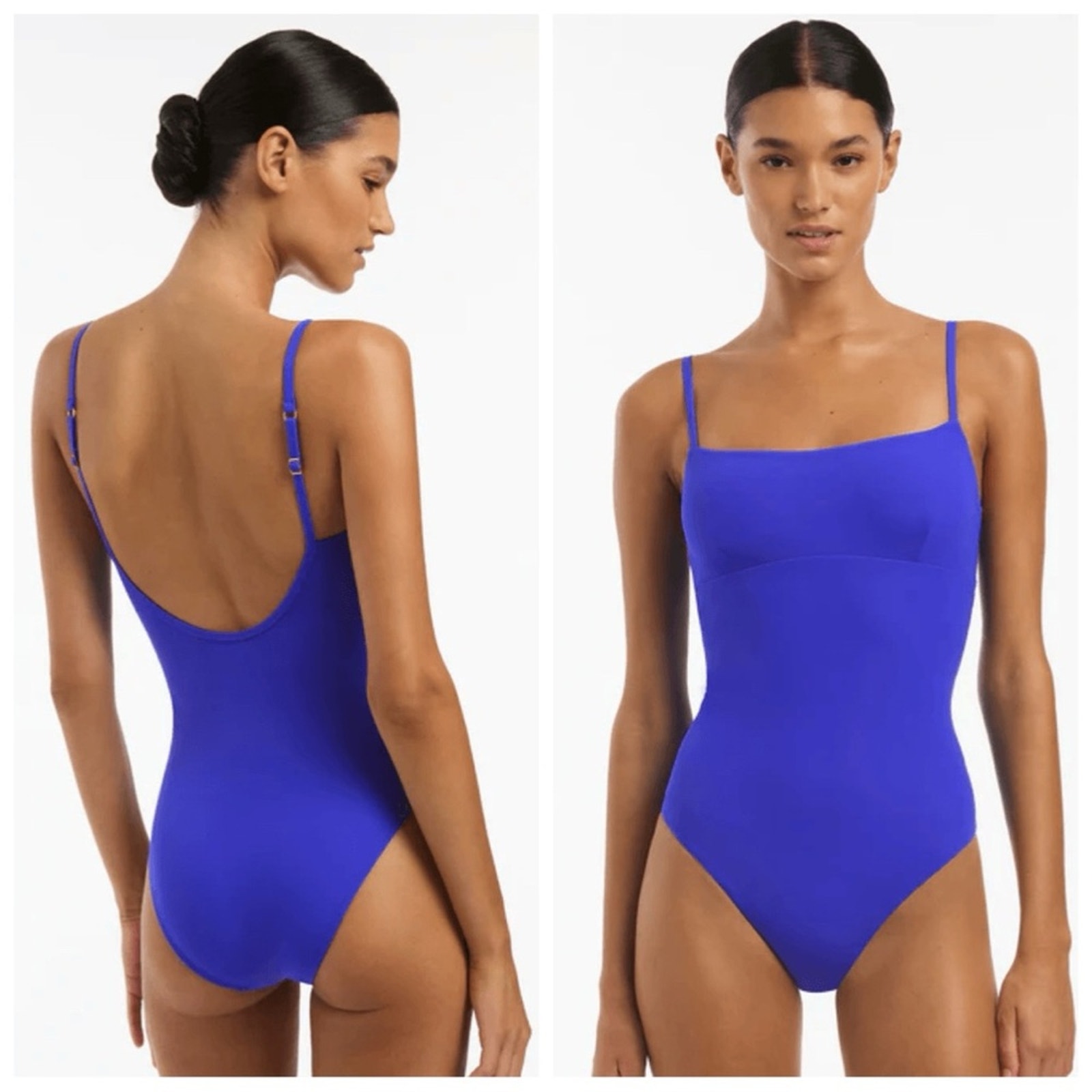 Jets Australia Jetset Tank Minimalist One Piece Swimsuit Sapphire Blue Us 6